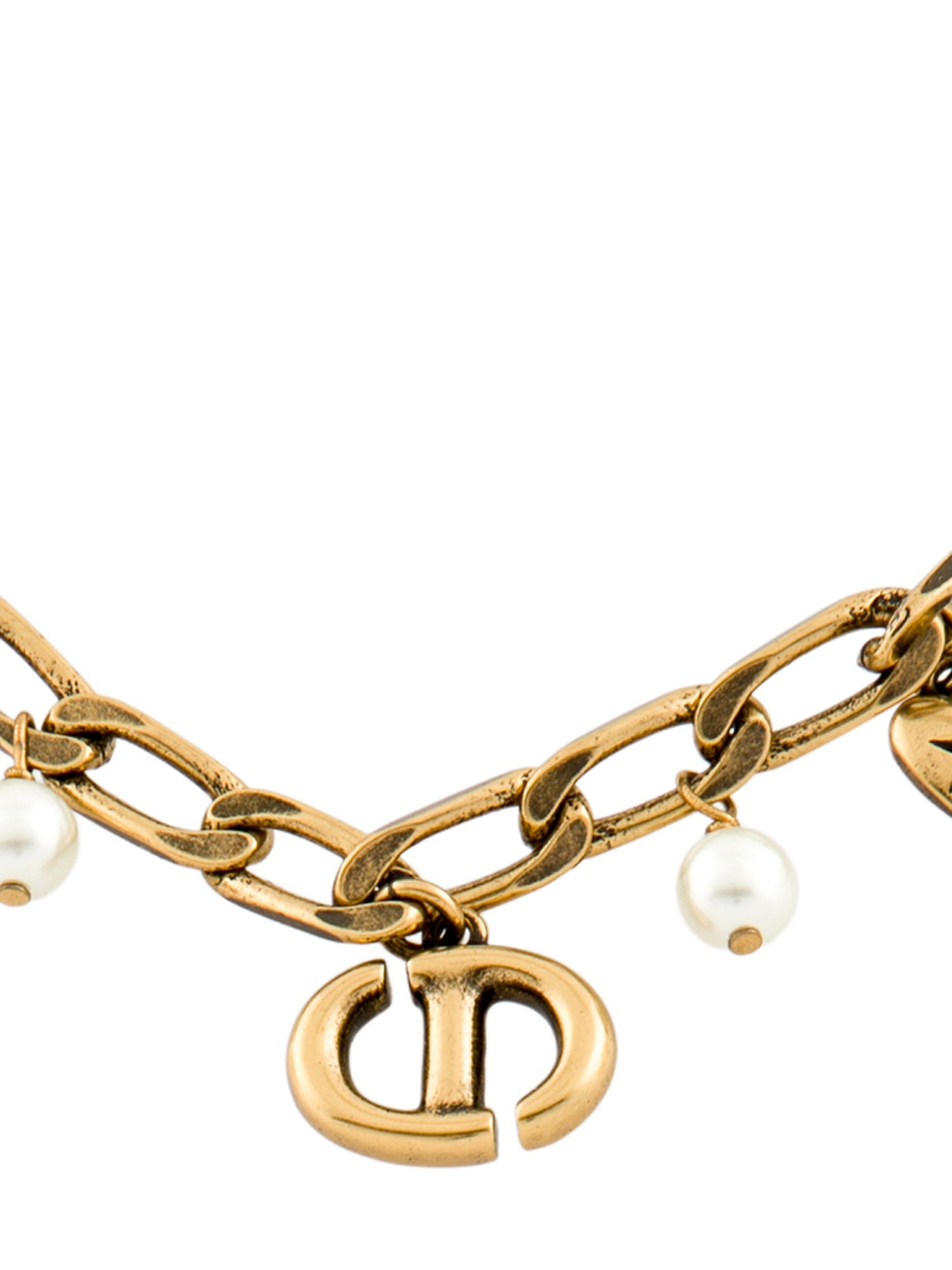 Christian Dior Faux Pearl & Crystal Lucky Charms Necklace